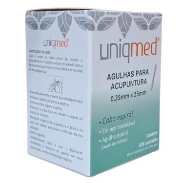 Imagem de Uniqmed, Agulha para Acupuntura 0,25x25 mm, Aço Inoxidável 304 | Caixa com 100 Unidades