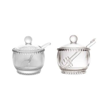 Imagem de Kit Açucareiro + Meleira Pearl Bolinha Wolff Transparente