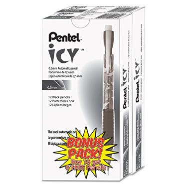 Imagem de Pentel Lápis automáticos, 0,5 mm, recarregável, pacote com 24, fumê (PENAL25TASWSPR)