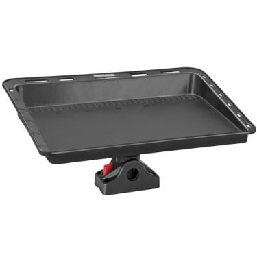 Imagem de QualyQualy Mesa de corte de isca de barco para barco, estação de limpeza de peixe com suporte lateral no convés, mesa de filete de pesca com armazenamento de alicate e compartimento para faca, nylon