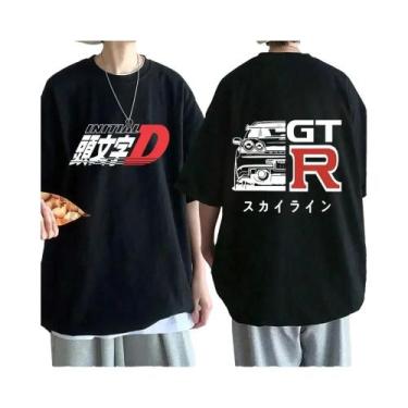 Imagem de Camiseta Unissex Dupla Face Anime Drift AE86 Initial D Com Gola Redond