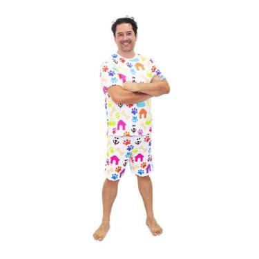 Imagem de Pijama Masculino Curto Divertido Alegria - Alegria de Montar, G