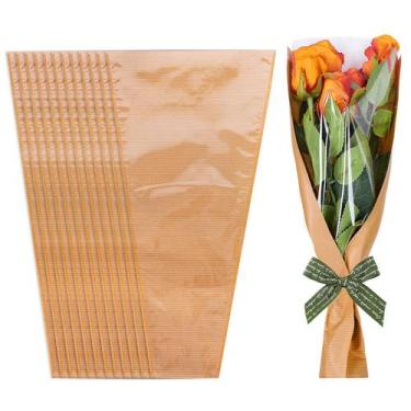 Imagem de Sacos de embrulho de flores Whaline Kraft Paper 25x10x45,5 cm 50 unida