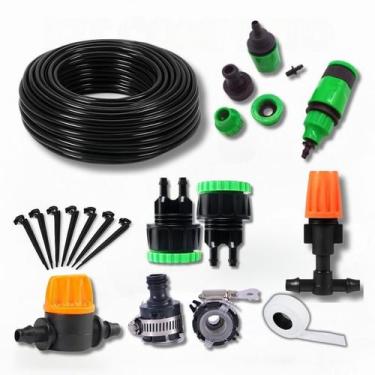 Imagem de Kit Irrigação Nebulização Completo Névoa 25 Bicos + 20m Tubo - Agrogen