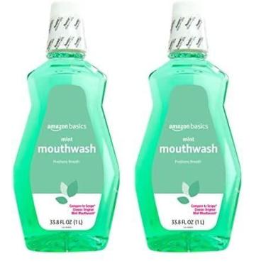 Imagem de Enxaguante bucal Amazon Basics Fresh Breath Mint 1L (pacote com 2)