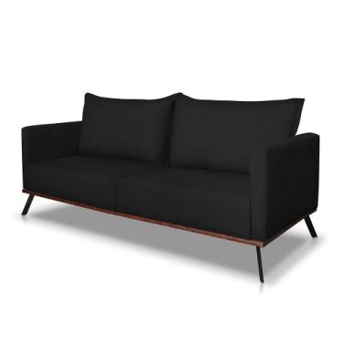 Imagem de Sofá 3 Lugares 2,00m Estofado em Veludo com Pés Metálicos - Zefir Luca