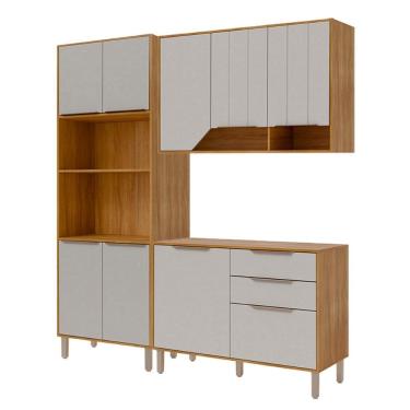 Imagem de Armário de Cozinha Celeste com Torre Quente 190 cm 9 Portas