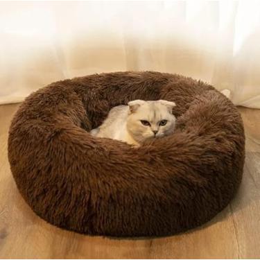 Imagem de CAMINHA DONUT NUVEM PET PELUCIA G REDONDA CAMA PELUCIADA NINHO CASINHA CASA COLCHONETE Cachorros E Gatos PELUCIADO FUNDO ANTIDERRAPANTE QUALIDADE PREMIUM G 60CM (CHOCOLATE)