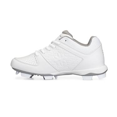 Imagem de RIP-IT Chuteiras femininas de softbol de diamante | Sapatos de softbol moldados para mulheres, Branco, 35 BR