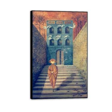 Imagem de Remedios Varo Decor Prints Breaking Off Canvas Surrealism Wall Decor Remedios Varo Arte de Parede Emoldurada para Sala de Estar Presente de Banheiro Pronto para Pendurar 30x50cm (30.5x50.8 cm) Moldura