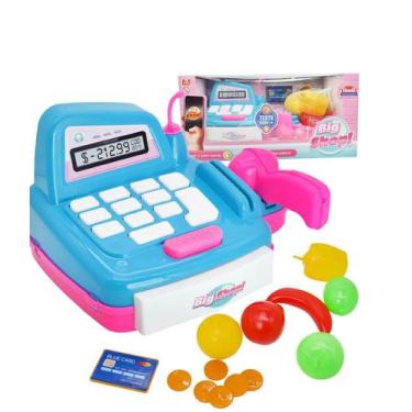 Imagem de Caixa registradora big shop girls azul - usual brinquedos (43741)