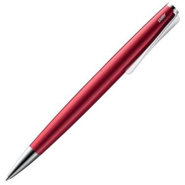 Imagem de Lamy studio pianored caneta esferográfica - esfera universal em uma elegante caixa de aço inoxidável - com clipe em forma de hélice - incl. tamanho grande M 16 na largura do ponto M preto