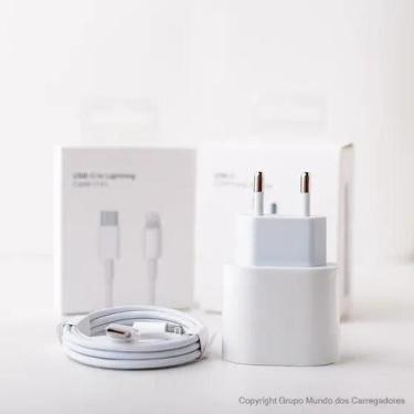Imagem de Carregador Premiun Completo Cabo Lighthing Fonte Turbo 20W Compativel 