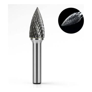 Imagem de 2X Lima Rotativa Metal Duro Cônica 10 X 20 Haste 1/4