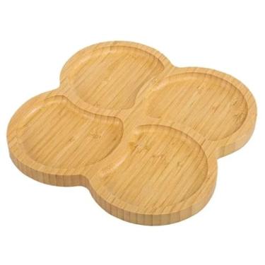 Imagem de Kit Petisqueira Bambu Natural Saca Rolha Vinho Garfinhos