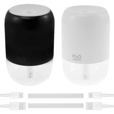 Imagem de Mini umidificador, umidificador portátil Colorfull Cool Mist, 200 ml, USB super silencioso, umidificador de ar de mesa pessoal com 2 modos de névoa, desligamento automático para casa, escritório