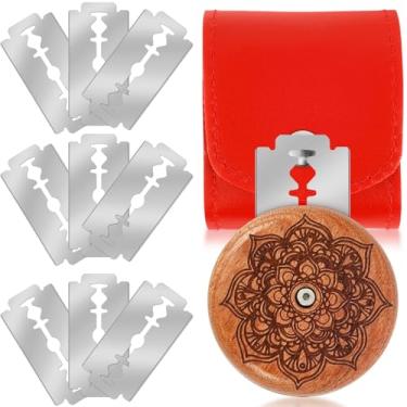 Imagem de Cortador de pão coxo, ferramenta de pontuação de fermento, ferramenta de pontuação de pão para fermento, faca de pontuação de massa com 10 lâminas e 1 bolsa de couro vermelha, perfeita para pontuação