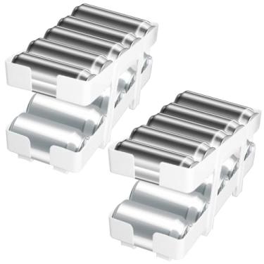 Imagem de Dispensador organizador de latas de refrigerante, prateleira extensível de duas camadas para geladeira Strandard & Tall Organizador de latas para armazenamento de geladeiras, porta-latas - comporta 9