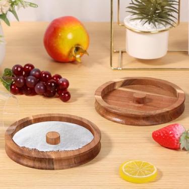 Imagem de Conjunto de 2 peças de escorredor de sal, borda de vidro de bar, borda de açúcar e sal, escumador de vidro para bebidas, bandeja de rimmer de coquetel para copos largos de até 14 cm, espremedor de