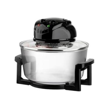 Imagem de Fenteer Fritadeira de ar de 12L com vidro visível e sem óleo, com janela de visualização de 360°, acessórios resistentes para fritar frango