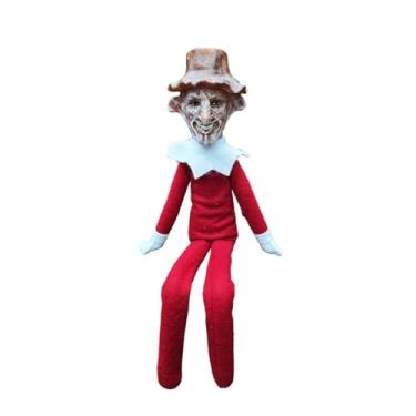 Imagem de Party Monkeys Decoração de elfo duende assustador 35 cm – Ornamento feito à mão inspirado no terror para decoração de Natal, Halloween e festas de fim de ano – Colecionável assustador com expressão
