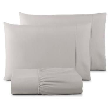 Imagem de Jogo de Lençol King 3 Peças Percal 300 Fios Life - Linda Casa, Fendi