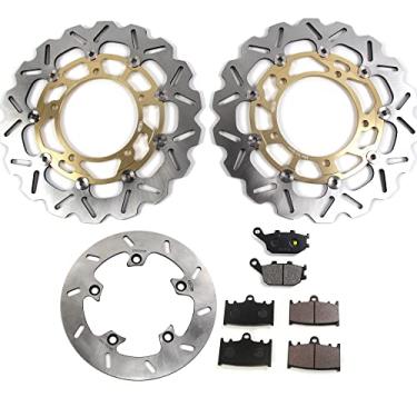 Imagem de Arashi Rotores de disco de freio dianteiro traseiro com pastilhas para Suzuki BANDIT GSF 1250 S ABS 2012-2015, GSX1250FA 2010-2015, GSX650F Non-ABS 2008-2012, acessórios de motocicleta dourados
