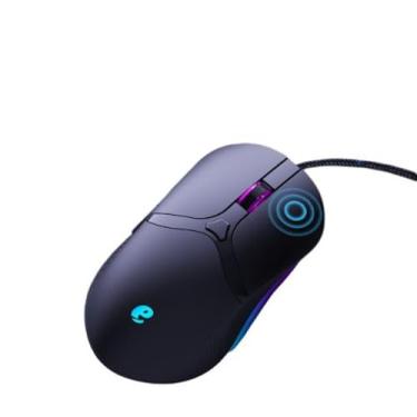 Imagem de Mouse Óptico Gamer, Preto, 6 Botões, RGB 7 Cores, DPI Ajustável 800-3200, USB com Fio, Design Ambidestro, Mouse Óptico USB com Fio para Computador e Notebook, Sensor de Alta Precisão, 3200 DPI