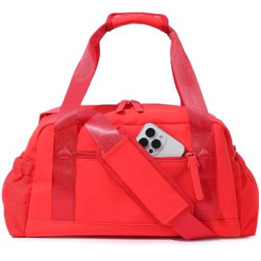Imagem de Bucosd Pequena bolsa de ginástica para mulheres, mini bolsa de ginástica transversal com compartimento molhado, bolsa de mão para ginástica, dança, esportes, viagens, Médio-vermelho, Medium, Tendência