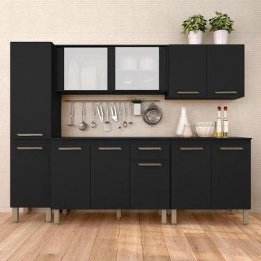 Imagem de Cozinha Modulada 11 Portas 5 Peças Tieli Preto - Móveis Arapongas - A 
