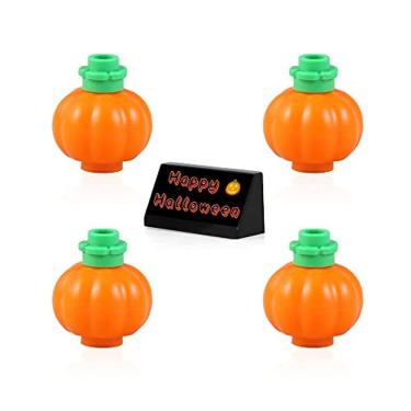 Imagem de Acessórios LEGO Halloween - Pacote com 4 abóboras laranja com hastes verdes (com animal pequeno aleatório)