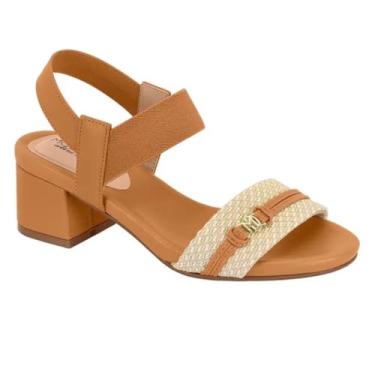 Imagem de Sandália Feminina Modare – Salto Grosso, Ultra Conforto, Leve e Uso Diário – Camel – Número 39