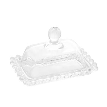 Imagem de Manteigueira Wolff Pearl de Cristal 11cm x 7cm x 7cm