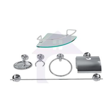 Imagem de Kit De Acessórios Banheiro Slim 6 Peças Porta Shampoo Canto