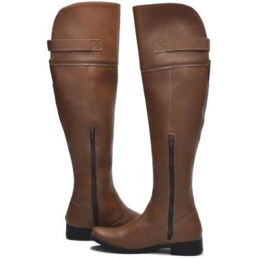 Imagem de Bota Over The Knee Feminina Cano Longo Acima Do Joelho - SBL, Caramelo