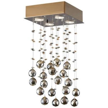 Imagem de Plafon Quadrado 4 Luzes Gu10 Gpa0804apf1 Bronzearte Gold