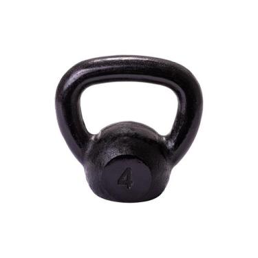 Imagem de Kettlebell Pintado 4kg Preto Fitness Pegada Confortável - BASE