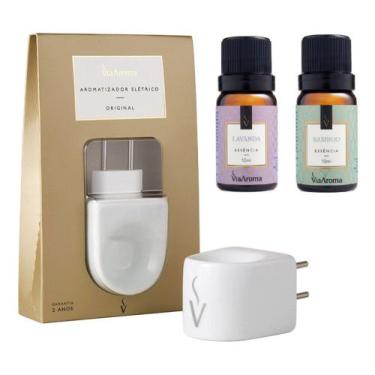 Imagem de Difusor Aromatizador Elétrico Tomada Porcelana + 2 Essências Cor Lavan