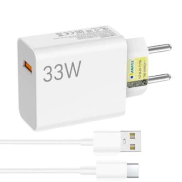 Imagem de Kit Carregador Turbo 33W + Cabo USB-C Incluso (1m) - Fonte de Carregamento Ultra Rápido Compatível com iPhone 15 16 Pro Max, Samsung Galaxy S23 S24 S25, Xiaomi e Motorola - Bivolt Seguro