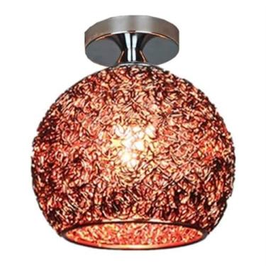 Imagem de Lustre de escada com fio de alumínio, luminária de teto semi-embutida, luminária moderna e criativa próxima ao teto, luminária para vestiário, sala de estar, restaurante, cozinha (cor