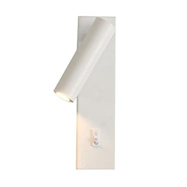 Imagem de Luminária de parede Luminária de leitura montada na parede com interruptor Luminária de parede LED para quarto Lâmpada de cabeceira Hotel Guest Study Room Luminária de parede redonda quadrad