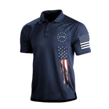 Imagem de Camisa polo HARGLESMAN masculina Quick Dry Tactical 1776 Navy M