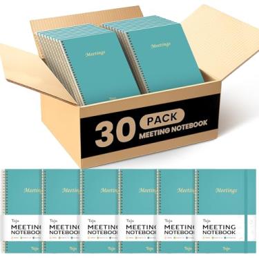 Imagem de Taja Pacote com 30 cadernos de reuniões para organização do trabalho – Caderno planejador de trabalho com itens de ação, agenda para anotações, 160 páginas (17,5 x 25 cm) organizador de projetos para