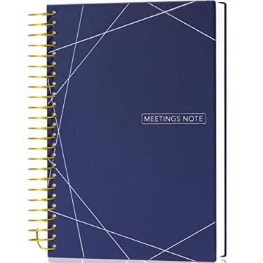 Imagem de FLYING EAGLE Caderno de reuniões com itens de ação, caderno de trabalho para anotações, 120 folhas, caderno de reuniões A5 para escritório, agenda de reuniões, livro para homens e mulheres