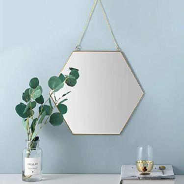 Imagem de Espelho de entrada espelho de entrada espelho de banheiro quarto penteadeira espelho de maquiagem espelho decorativo para pendurar na parede (cor: verde tamanho: 70 x 50 x 5 cm)