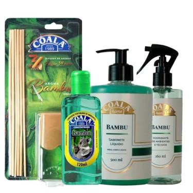 Imagem de Kit Aromatizador Premium Essências | Fragrância Bambu | Limpador Perfumado, Sabonete Líquido, Difusor de Aromas e Home Spray