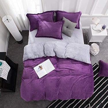 Imagem de Jogo de lençol de flanela de veludo, flanela grossa, dois lados, cor sólida, jogo de cama com capa quente de inverno - Ydl23_Twin Size 3 peças (Ydl21 King size 4 peças)