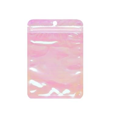 Imagem de Quotidian Sacos com zíper reutilizáveis iridescentes à prova de cheiro, 14,2 x 20,2 cm, pacote com 70 bolsas resseláveis para armazenamento de alimentos, roupas íntimas, meias e conjunto de