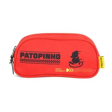 Imagem de Estojo Duplo Free Fire Patopinho Meninos Juvenil - Luxcel, Vermelho