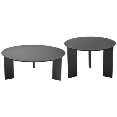 Imagem de Kit 02 Mesas de Centro Para Sala de Estar Pés Madeira Bulat A03 Nero Preto - Lyam Decor